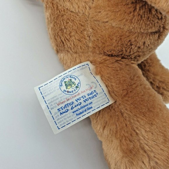 Build-A-Bear Puppy Dog Plush Cleaned Sanitized White Eye Patch Tongue Toy Brown - Picture 6 of 12